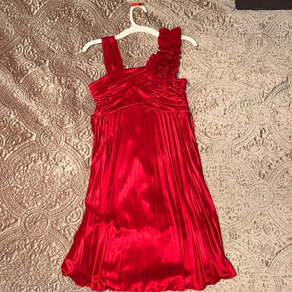 Children’s Sequin Hearts Brand Red Satin Dress